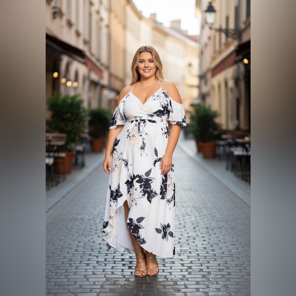 NWOT CITY CHIC Trendy Plus Size Delicate Maxi Dress SZ-14